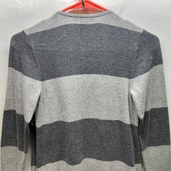 INC International Concepts Open Front Cardigan Women's Small Gray Stripe Midi - Picture 4 of 9